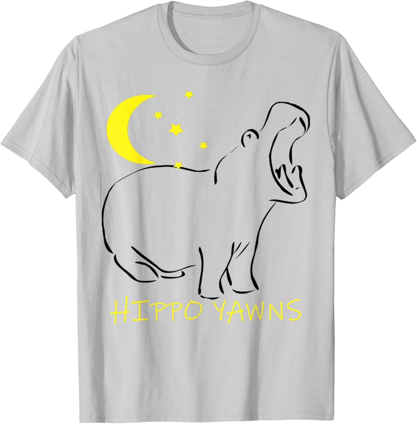 Hippo Yawns Funny Sleep In Pajamas T-Shirt - T-Shirt | Ash
