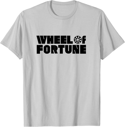 Wheel of Fortune , -Adults, Grey, Small, Short Sleeve, Classic Fit, Polyester 100%, Letter Print, All Seasons T-Shirt - T-Shirt | Ash