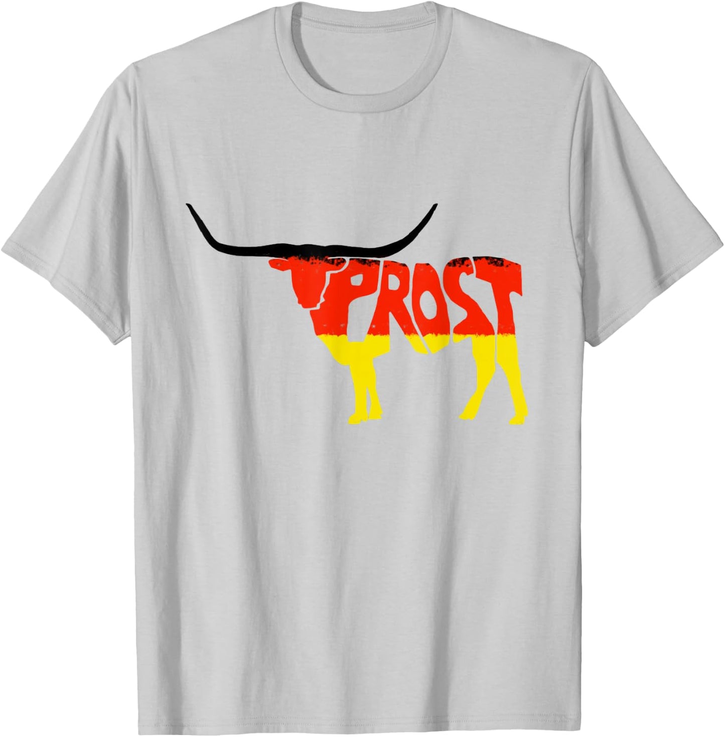 Oktoberfest Texas Longhorn Design Prost German Beer Festival T-Shirt - T-Shirt | Ash