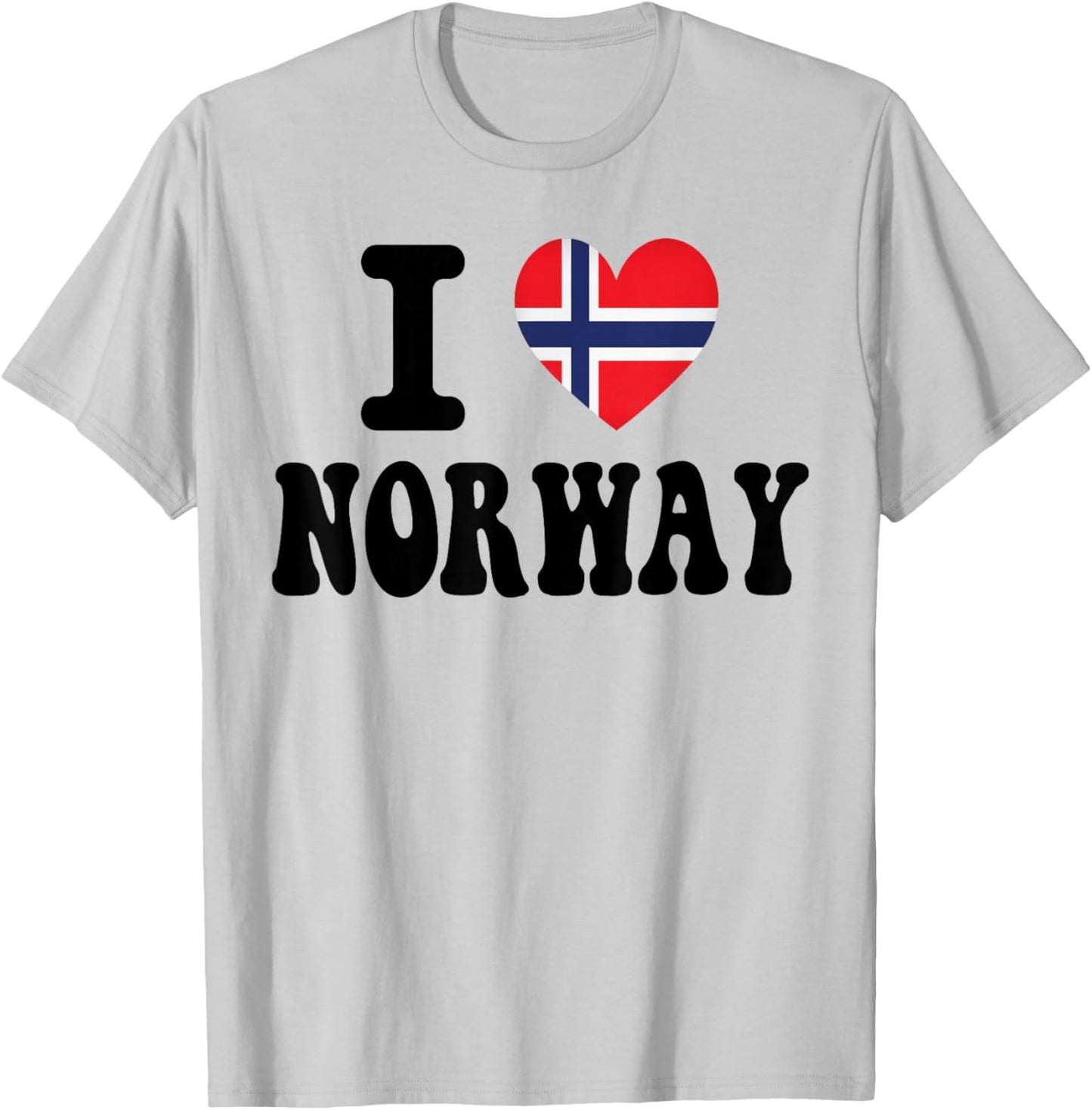 I Love Norway Heart Flag Retro Travel Souvenir T-Shirt - T-Shirt | Ash