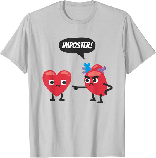 Funny Medical Imposter Heart T-Shirt - T-Shirt | Ash