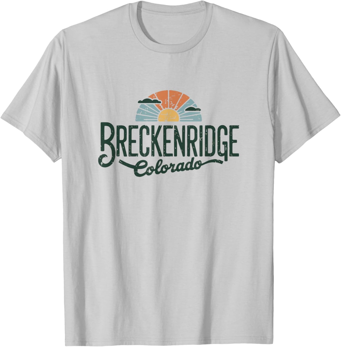Breckenridge CO Retro Sunset Tourist Travel Gift T-Shirt - T-Shirt | Ash
