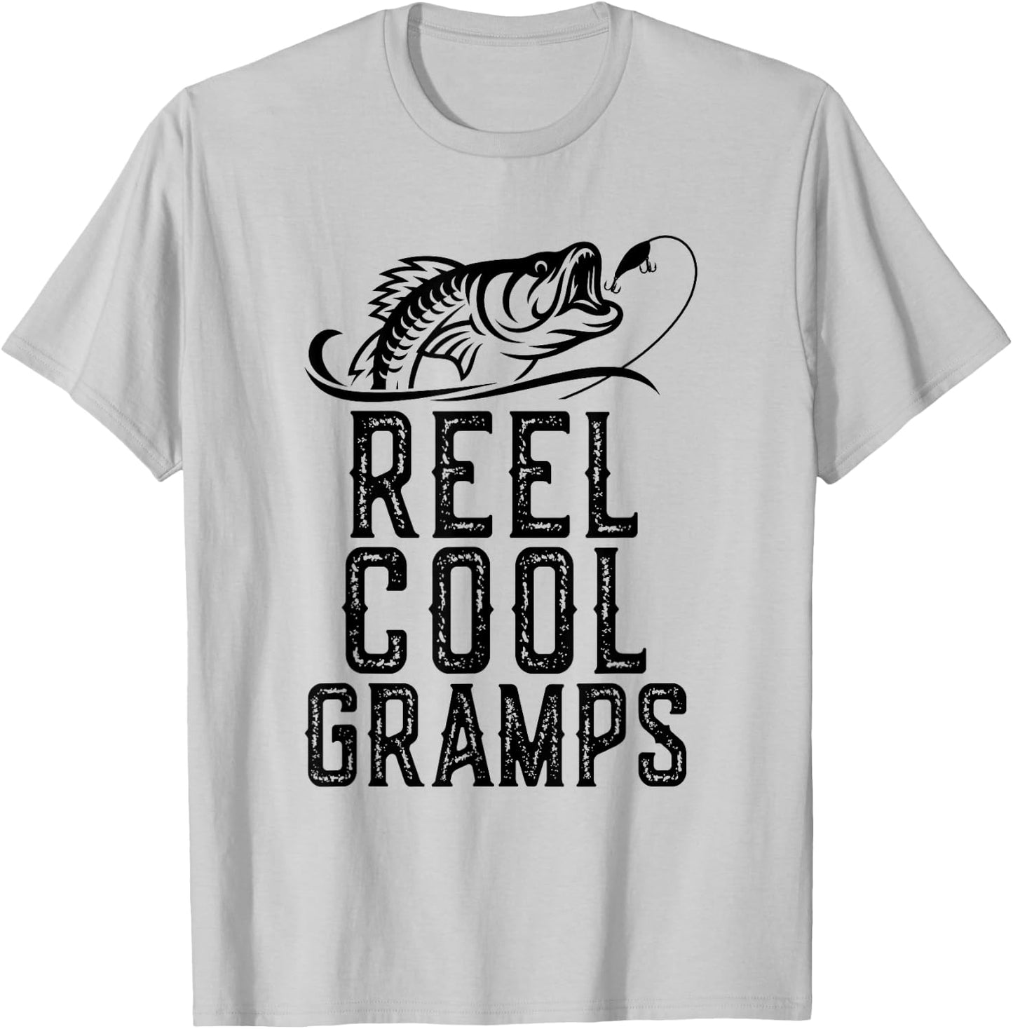 Reel Cool Gramps Fishing Fisherman Funny Retro T-Shirt - T-Shirt | Ash