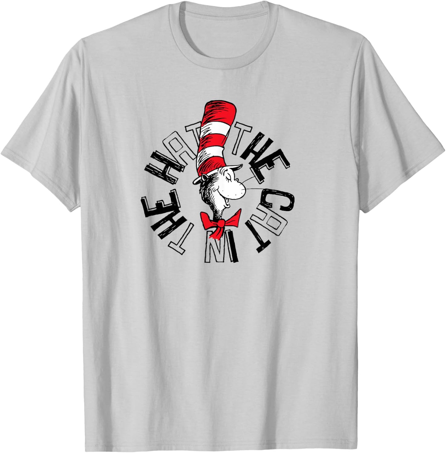 Dr. Seuss The Cat in the Hat Circle T-Shirt - T-Shirt | Ash