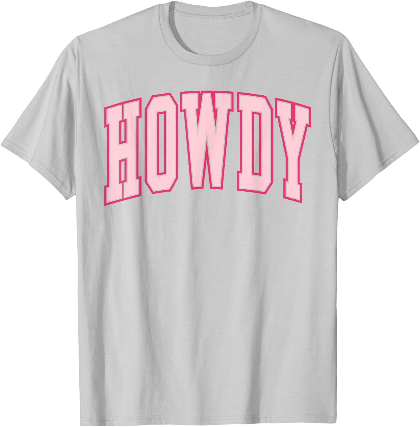 Preppy Cowgirl Varsity Pink Howdy Southern Western Girl T-Shirt - T-Shirt | Ash