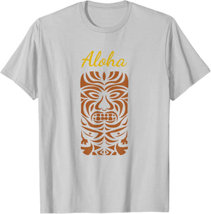 Hawaii Tiki Polynesian Big Kahuna Retro Hipster T-Shirt - T-Shirt | Ash