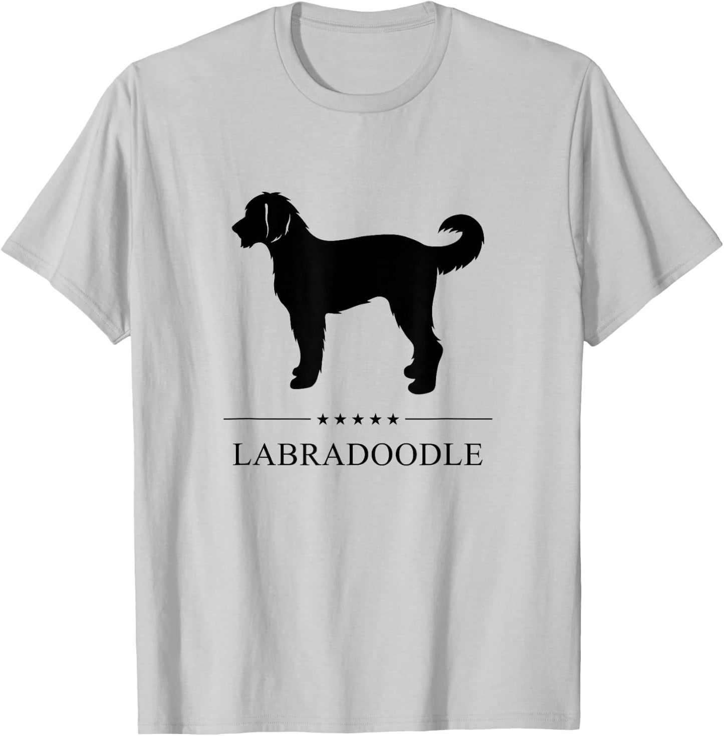 Labradoodle Black Silhouette T-Shirt - T-Shirt | Ash