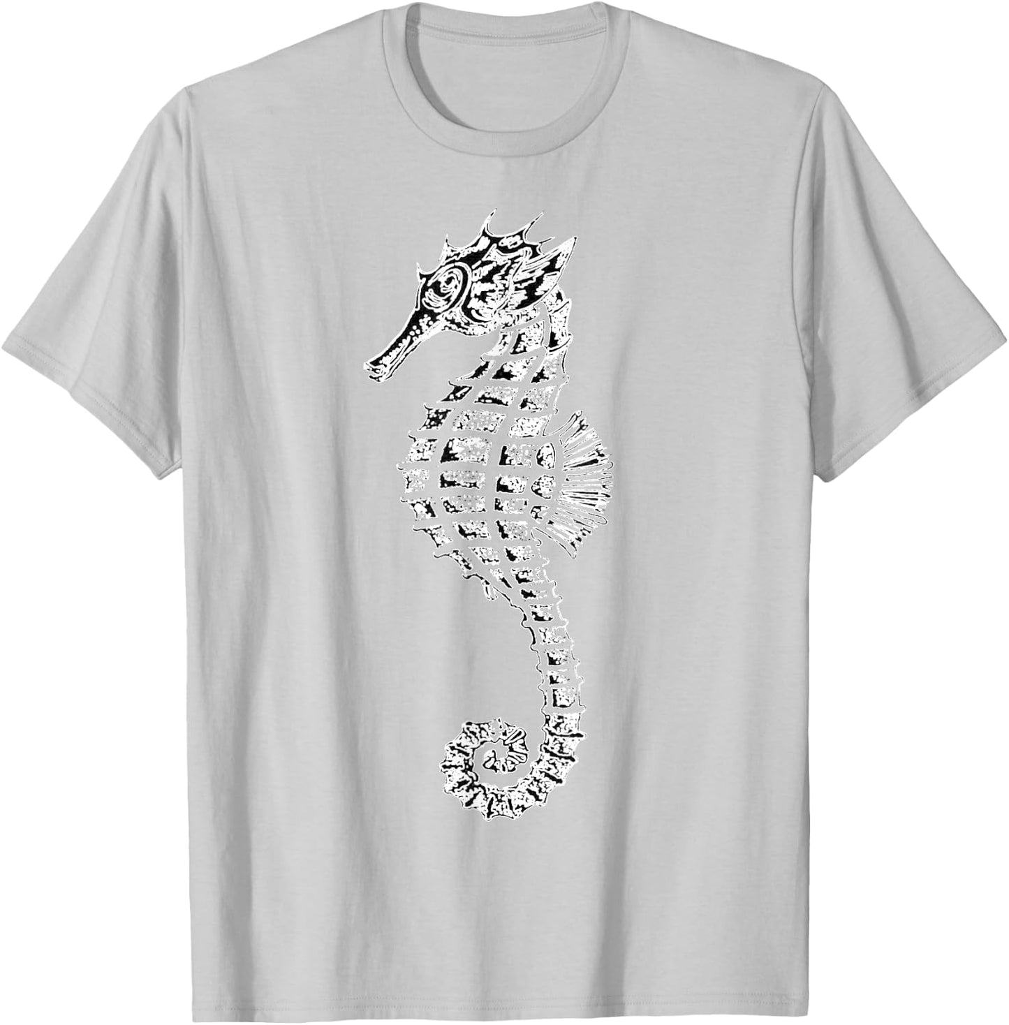 Seahorse - New Pink or Heather Artistic Print T-Shirt - T-Shirt | Ash