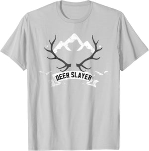 Deer Slayer Antler Avid Hunter T-Shirt - T-Shirt | Ash
