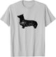 Distressed Corgi Silhouette Dog Owner T-Shirt - T-Shirt | Ash