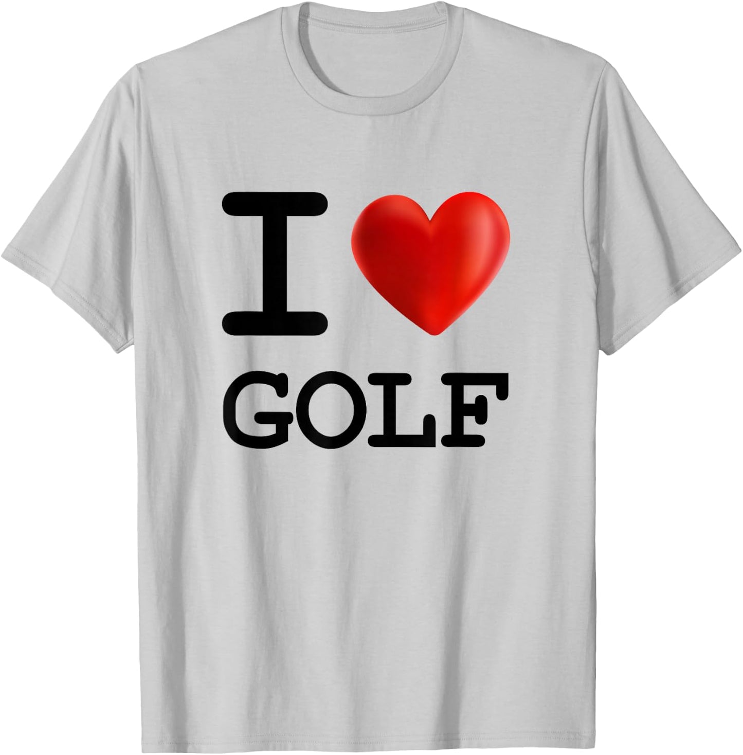 I Love GOLF Heart Sport T Shirt T-Shirt - T-Shirt | Ash