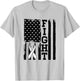 Fight Flag - Lung Cancer Shirt Gift Lung Cancer Fighter T-Shirt - T-Shirt | Ash