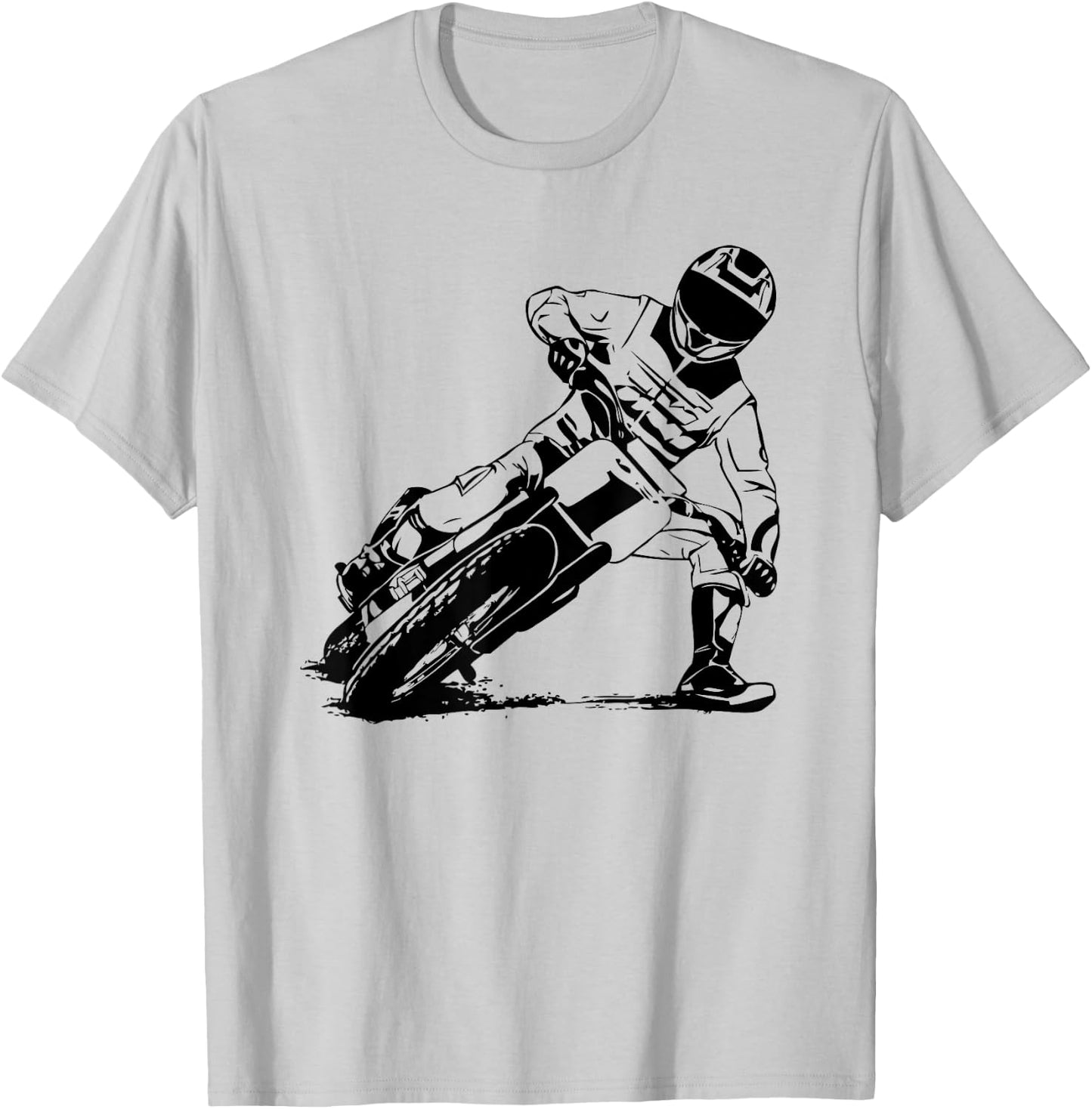 Flat Track Rider Motorcycle Speedway T-Shirt - T-Shirt | Ash