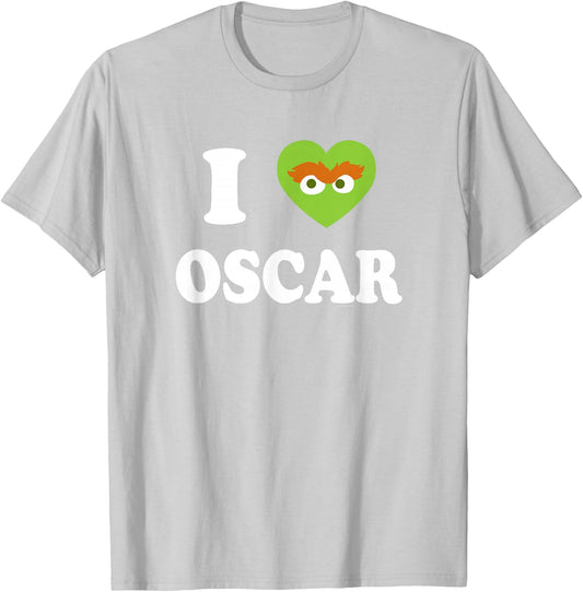 Sesame Street I Heart Oscar The Grouch T-Shirt - T-Shirt | Ash