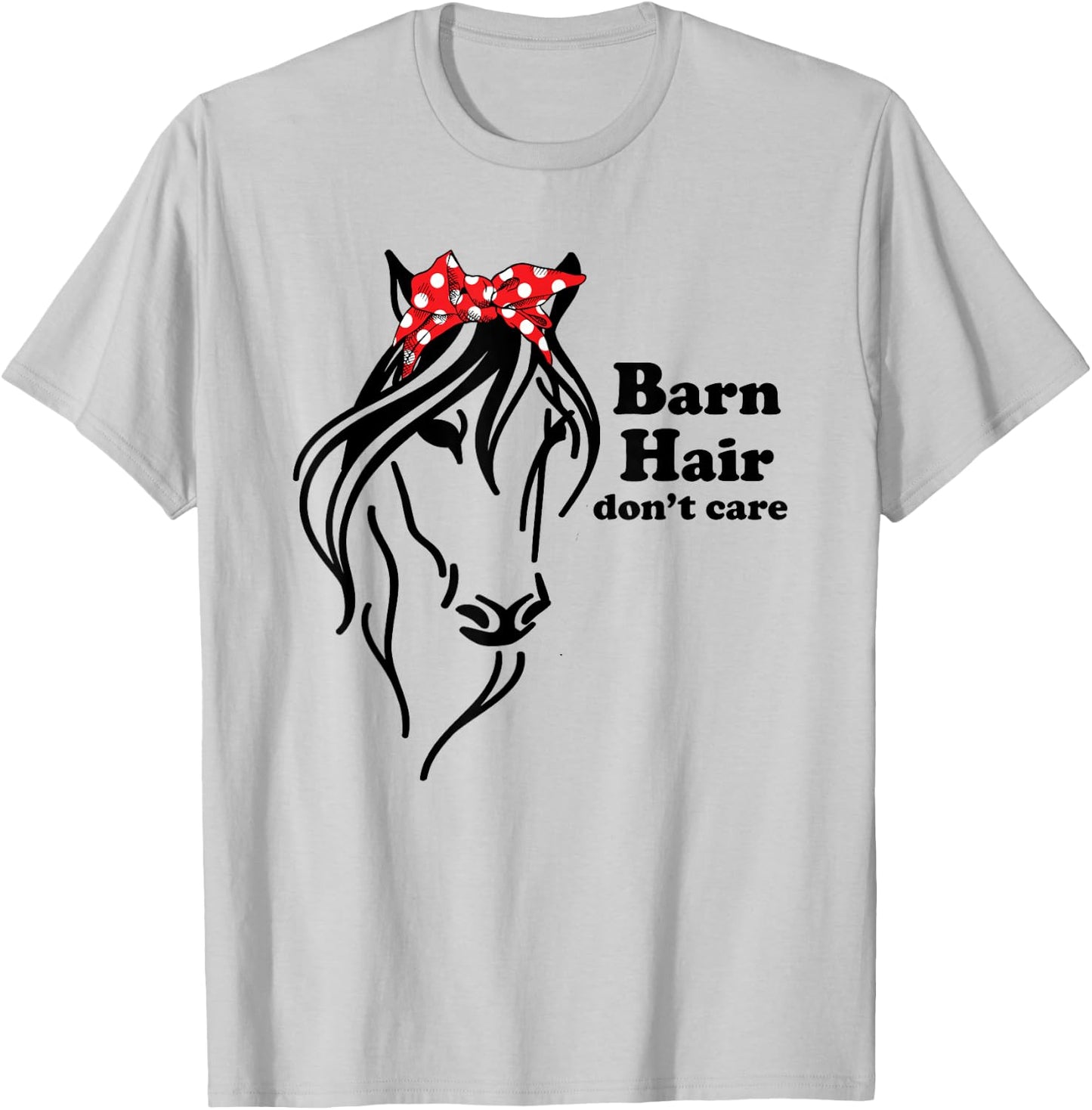 Cute Girls Cowgirls Barn Hair Don't Care Horse Riding Gift T-Shirt - T-Shirt | Ash