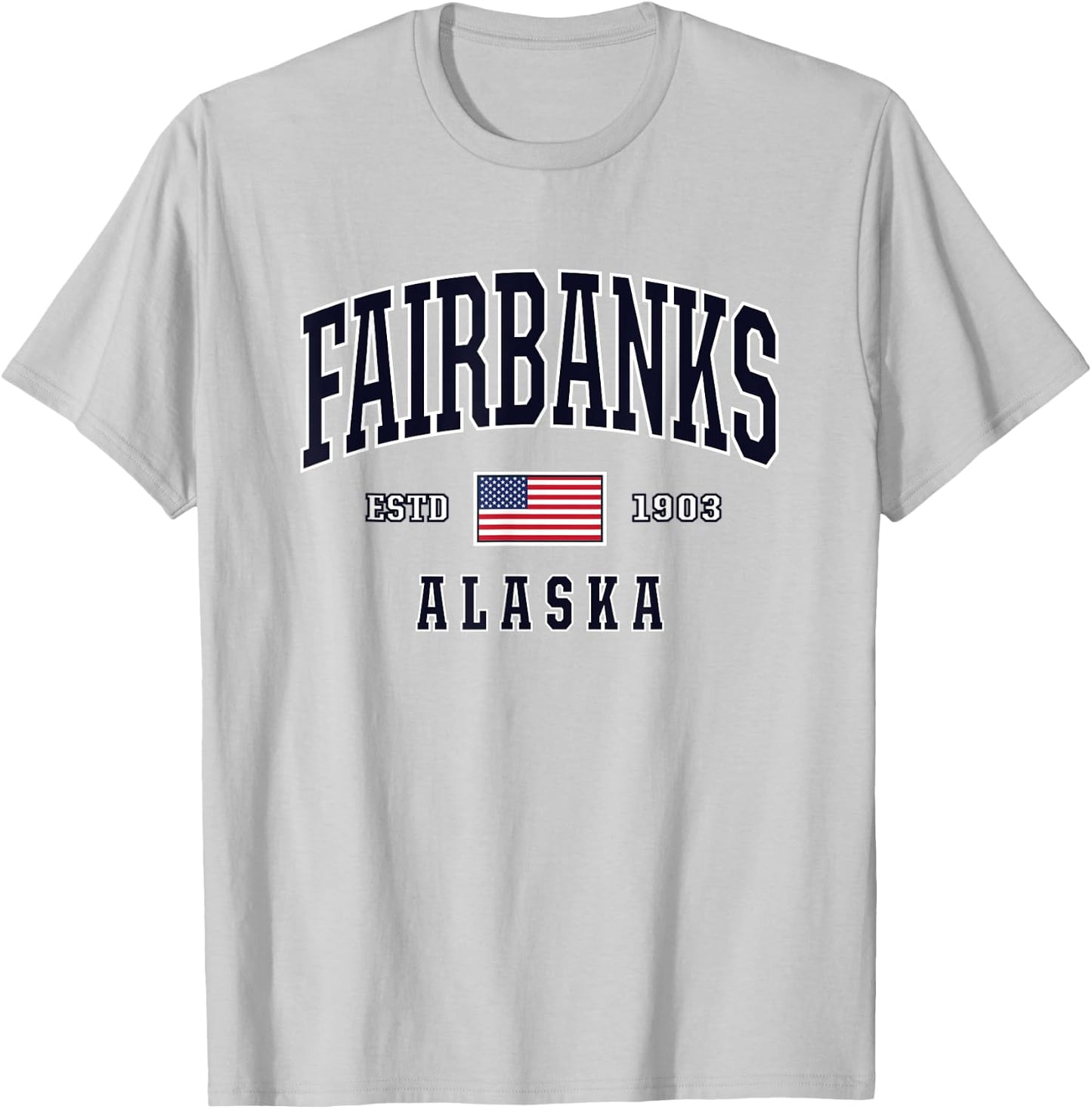 USA FLAG Stars & Stripes Fairbanks Alaska Women Kids Men T-Shirt - T-Shirt | Ash