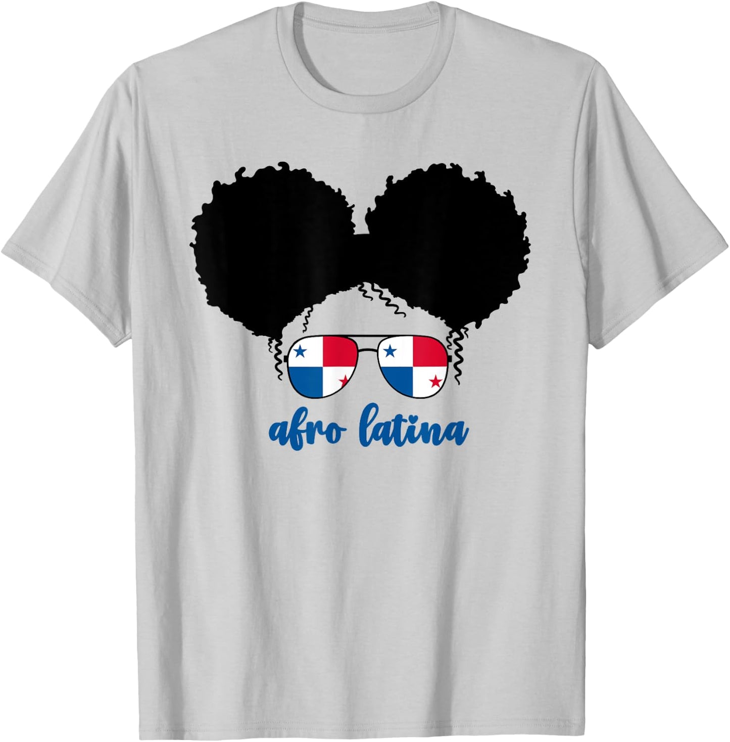 Black Afro Latina Panamanian Girl Kids Panama Flag Panameña T-Shirt - T-Shirt | Ash