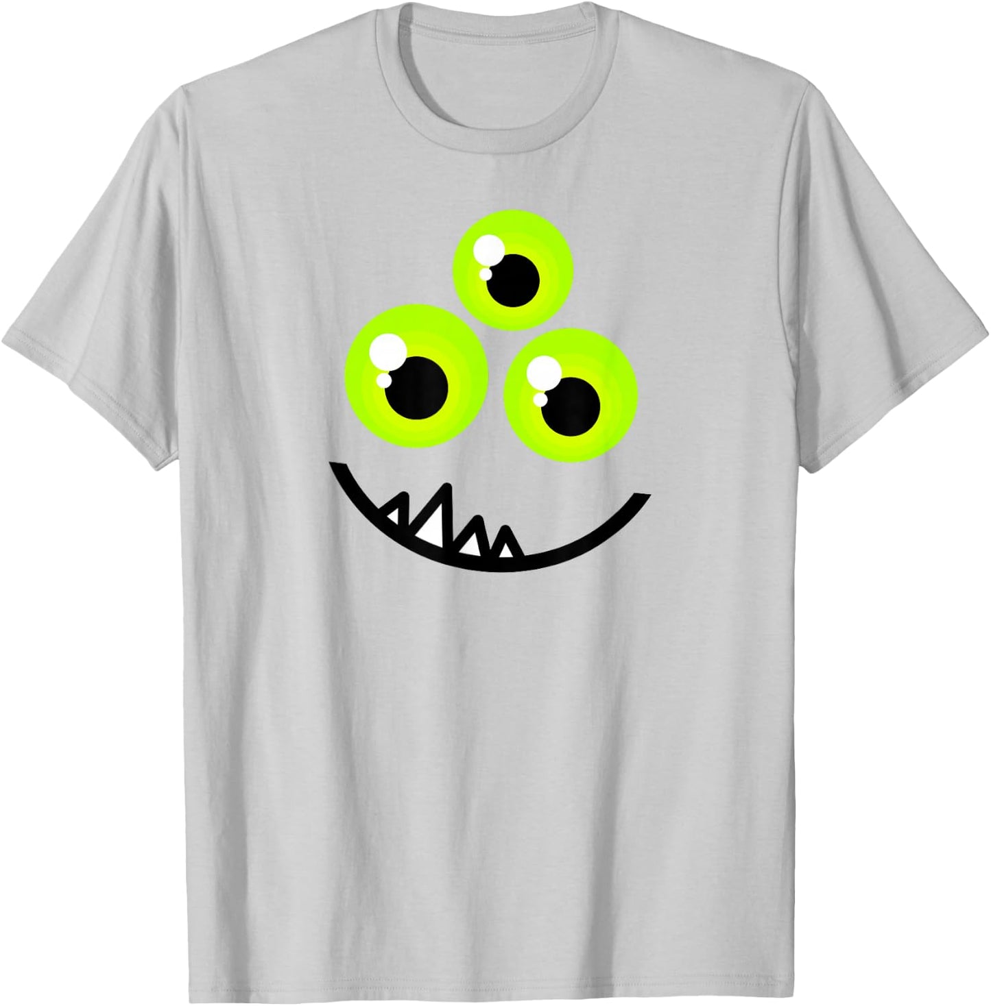 Cute One Eyed Monster Face Green Eyes Halloween Costume T-Shirt - T-Shirt | Ash