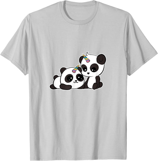 Kawaii Panda Unicorn Pandacorn Lover T-Shirt - T-Shirt | Ash