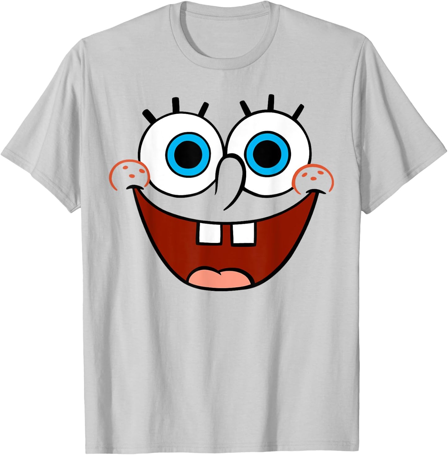 Spongebob SquarePants Large Smiling Face T-Shirt - T-Shirt | Ash