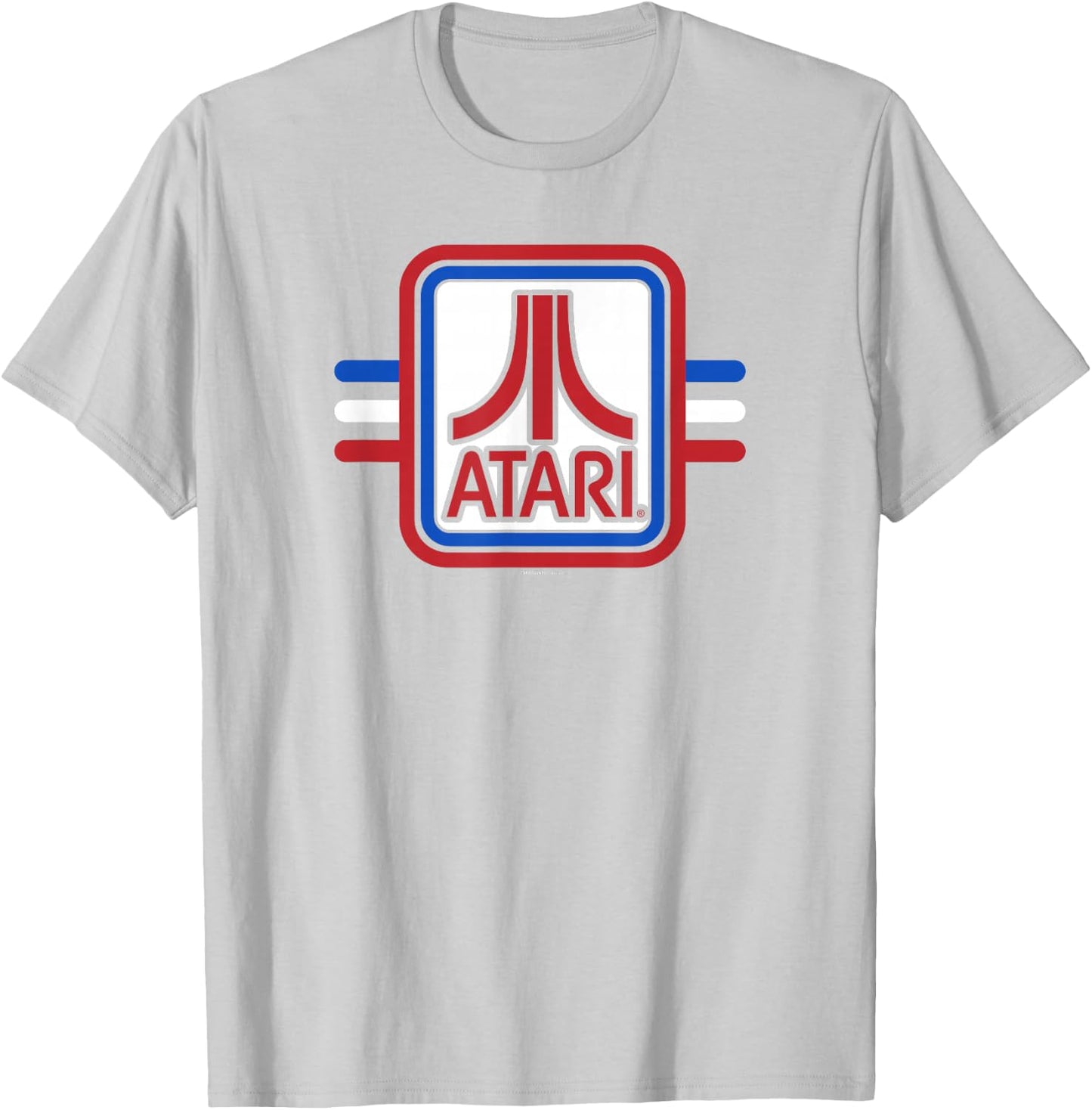 Atari Red White Blue American USA Flag Retro Video Game T-Shirt - T-Shirt | Ash