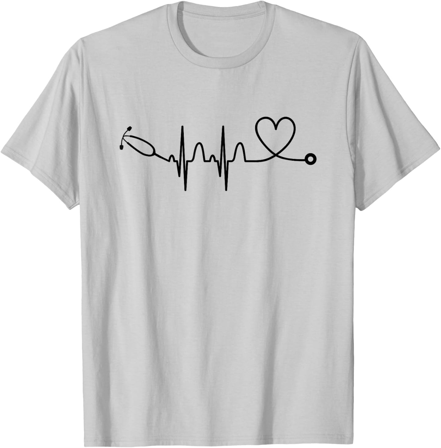 Stethoscope Heartbeat - Stethoscope Gift Doctor & Nurse T-Shirt - T-Shirt | Ash