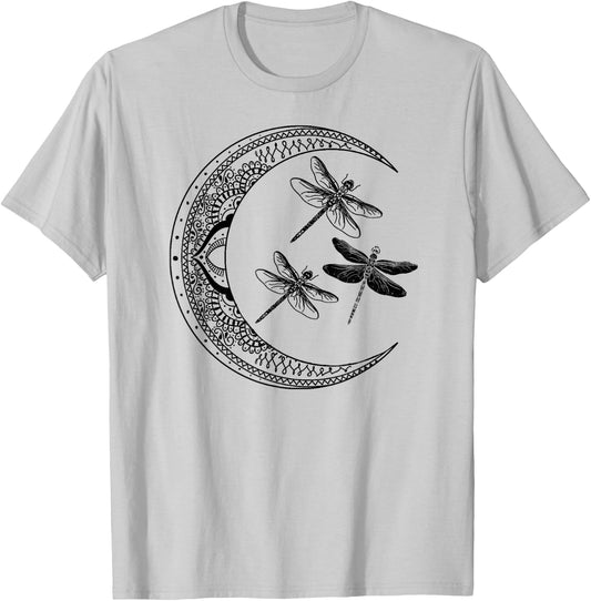 Mandala Dragonfly Gothic Dragonflies T-Shirt - T-Shirt | Ash