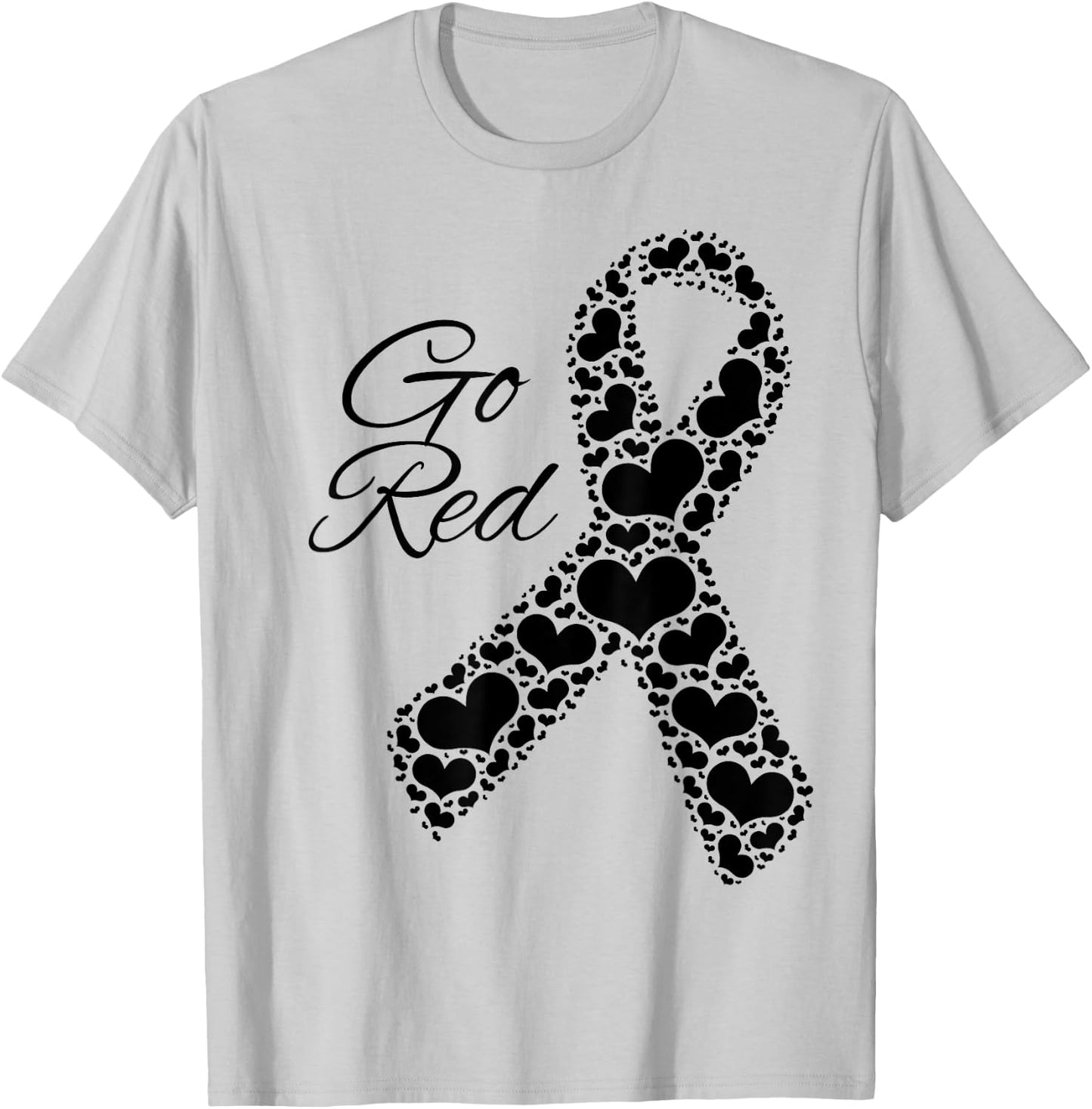 Heart Health Month February Heart Health American T-Shirt - T-Shirt | Ash
