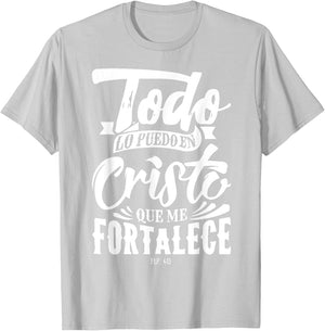 Bible Message Christian God in Spanish Cristianos T-Shirt - T-Shirt | Ash