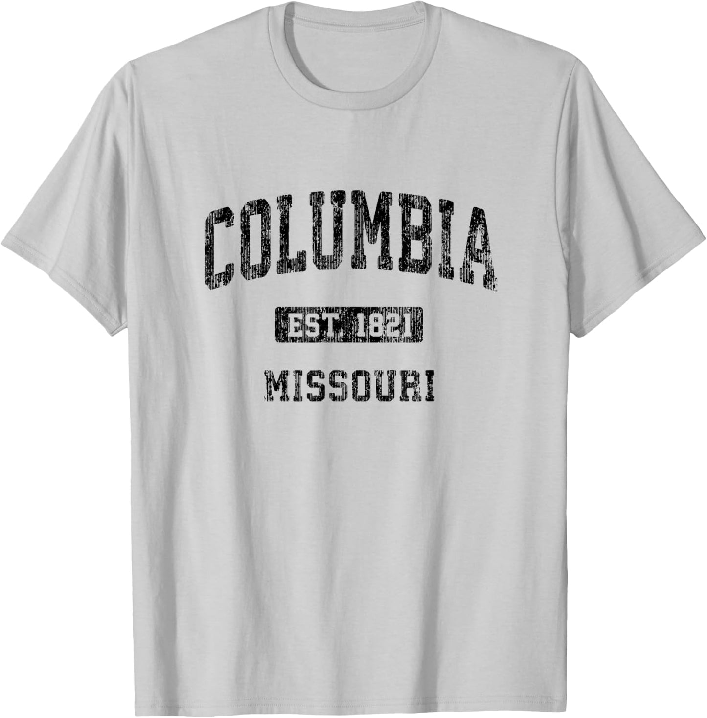 Columbia Missouri MO Vintage Athletic Sports Design T-Shirt - T-Shirt | Ash