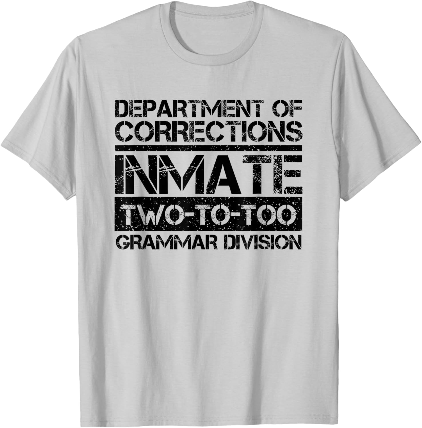 Prison Inmate Jail Prisoner Costume Pair with Grammar Police T-Shirt - T-Shirt | Ash