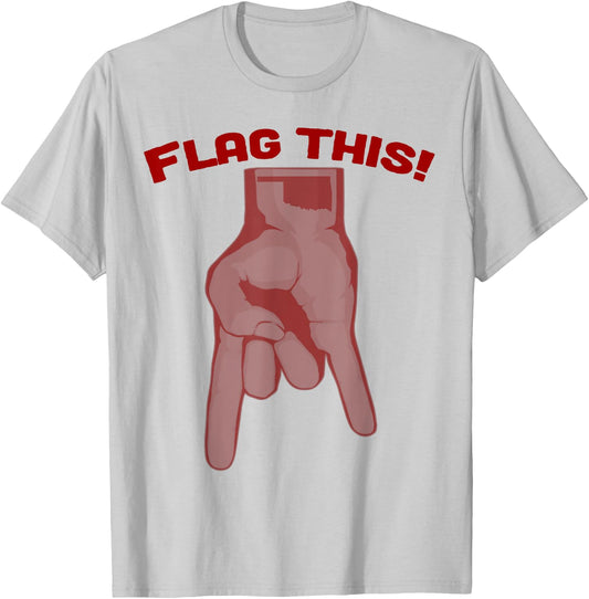 Flag This Oklahoma Upside Down Horns T-Shirt - T-Shirt | Ash