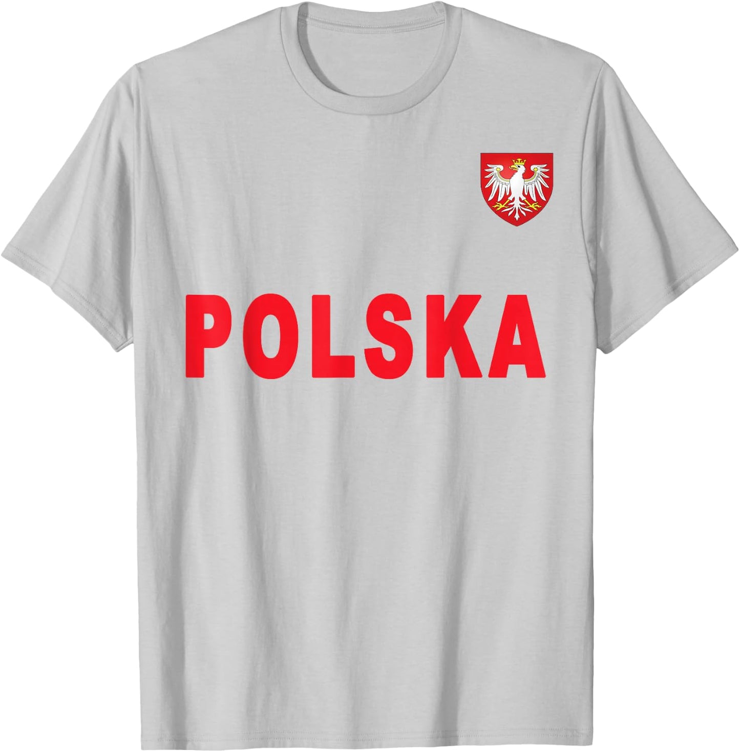 Polska - Polish National Red Text T-Shirt - T-Shirt | Ash
