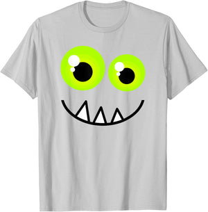Cute One Eyed Monster Face Green Eyes Halloween Costume T-Shirt - T-Shirt | Ash