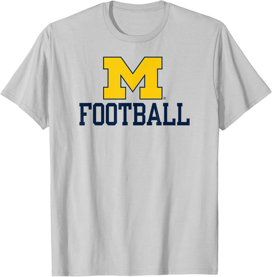 Michigan Wolverines Football Icon Officially Licensed T-Shirt - T-Shirt | Ash