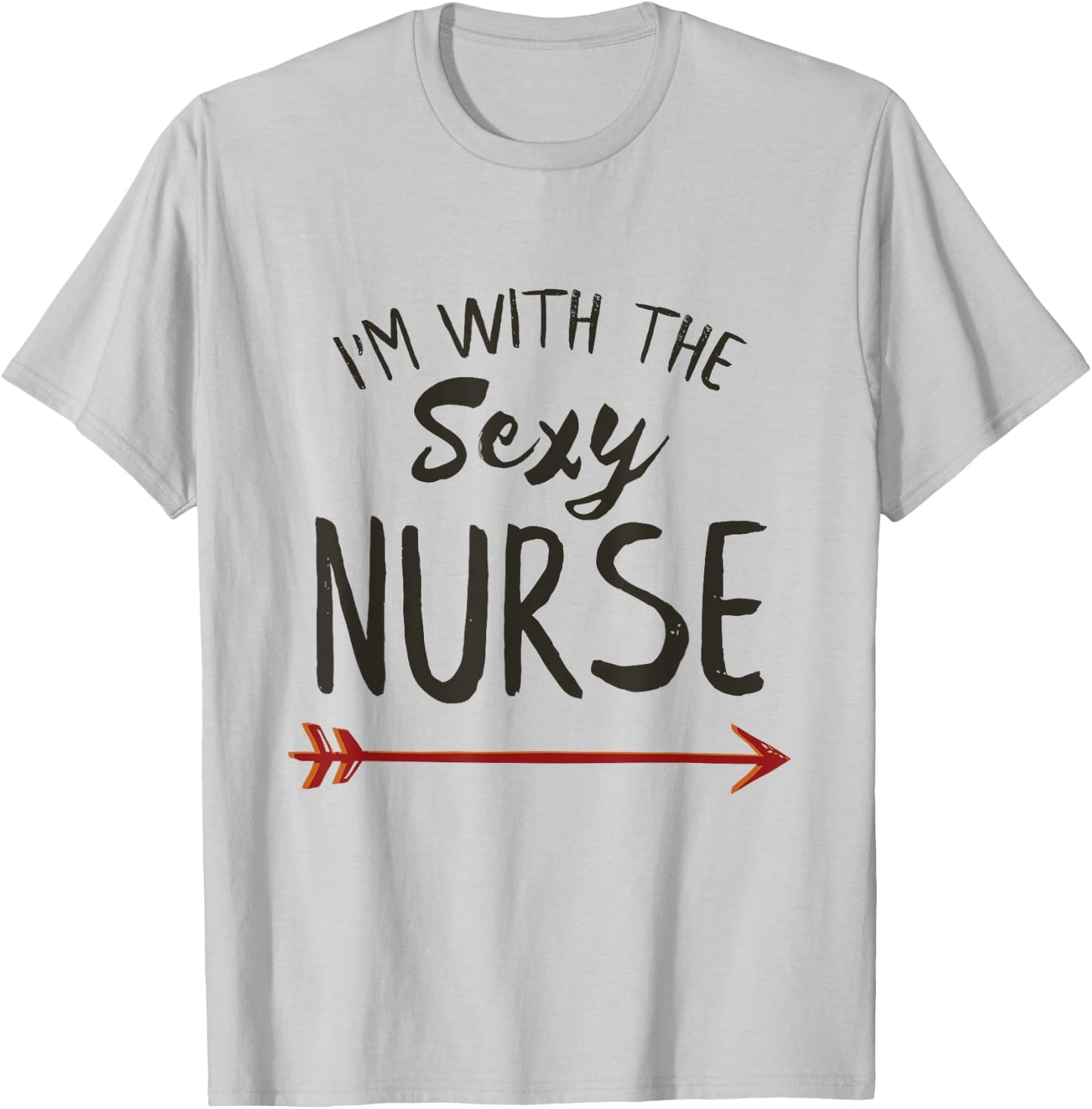 Im with the Sexy Nurse Halloween Costume Men Boyfriend T-Shirt - T-Shirt | Ash