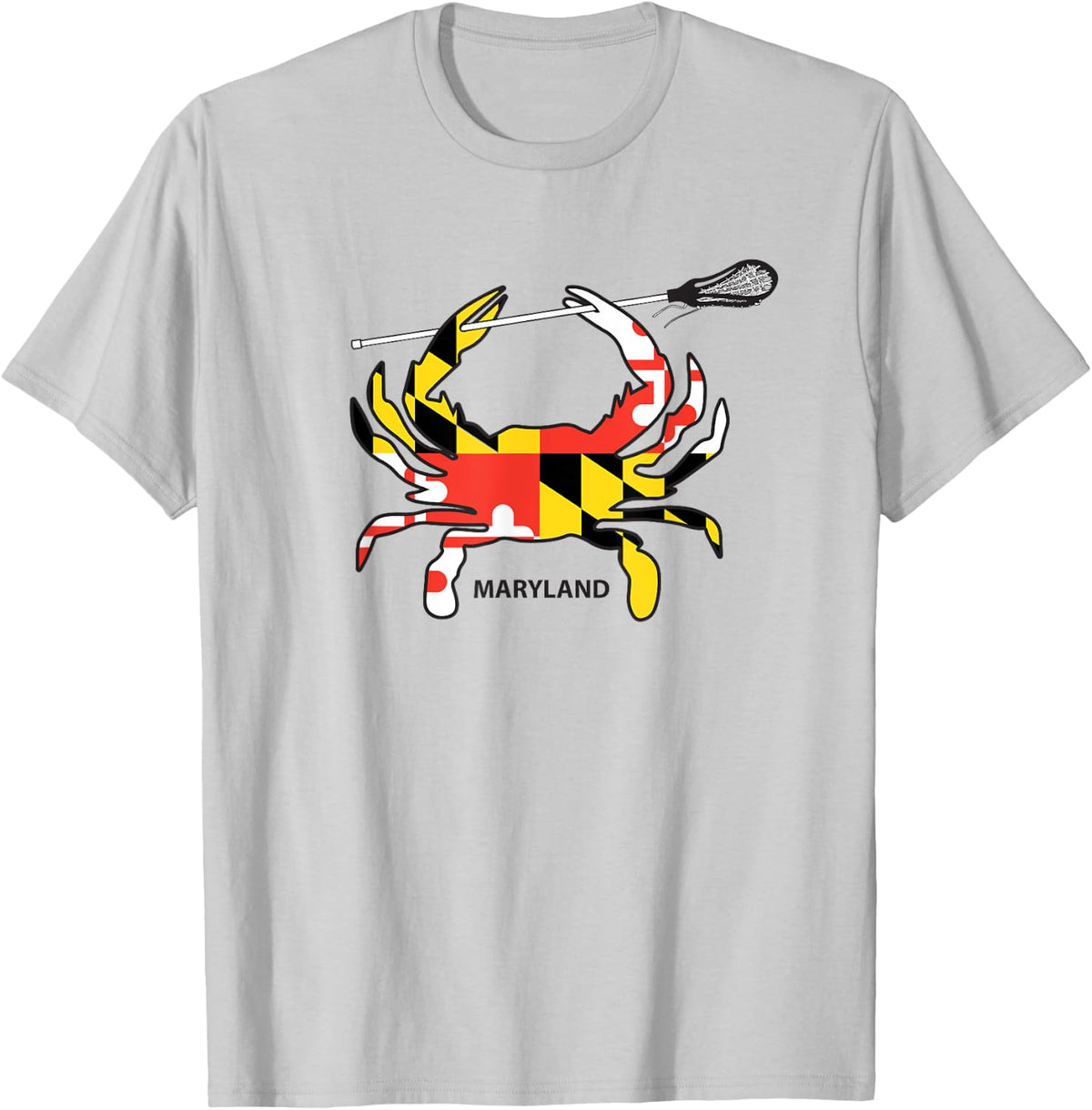 Maryland Crab Lacrosse Shirt, MD LAX, Maryland Lacrosse T-Shirt - T-Shirt | Ash