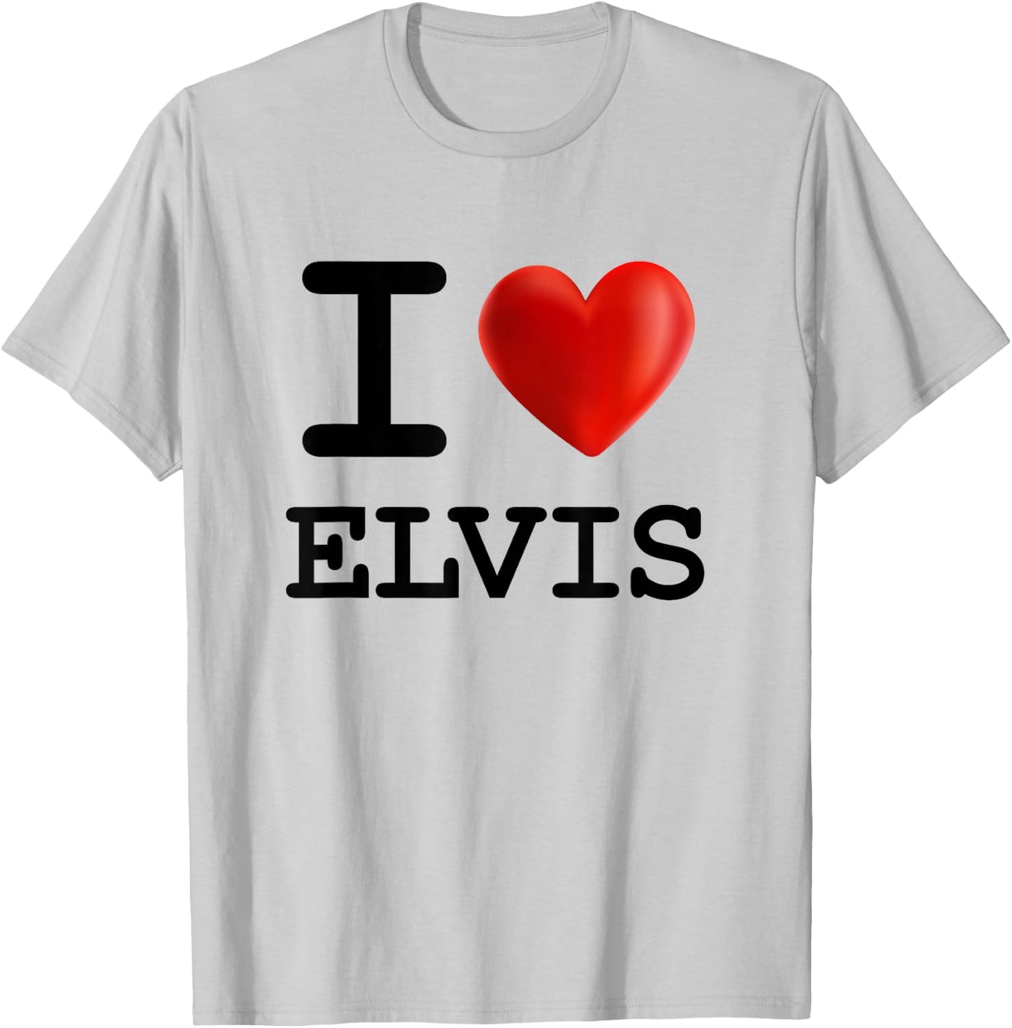 I Love Elvis Heart Name T Shirt Gift T-Shirt - T-Shirt | Ash