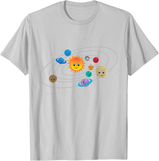 Solar System Planets Earth & Sun for Toddler & Kids T-Shirt - T-Shirt | Ash