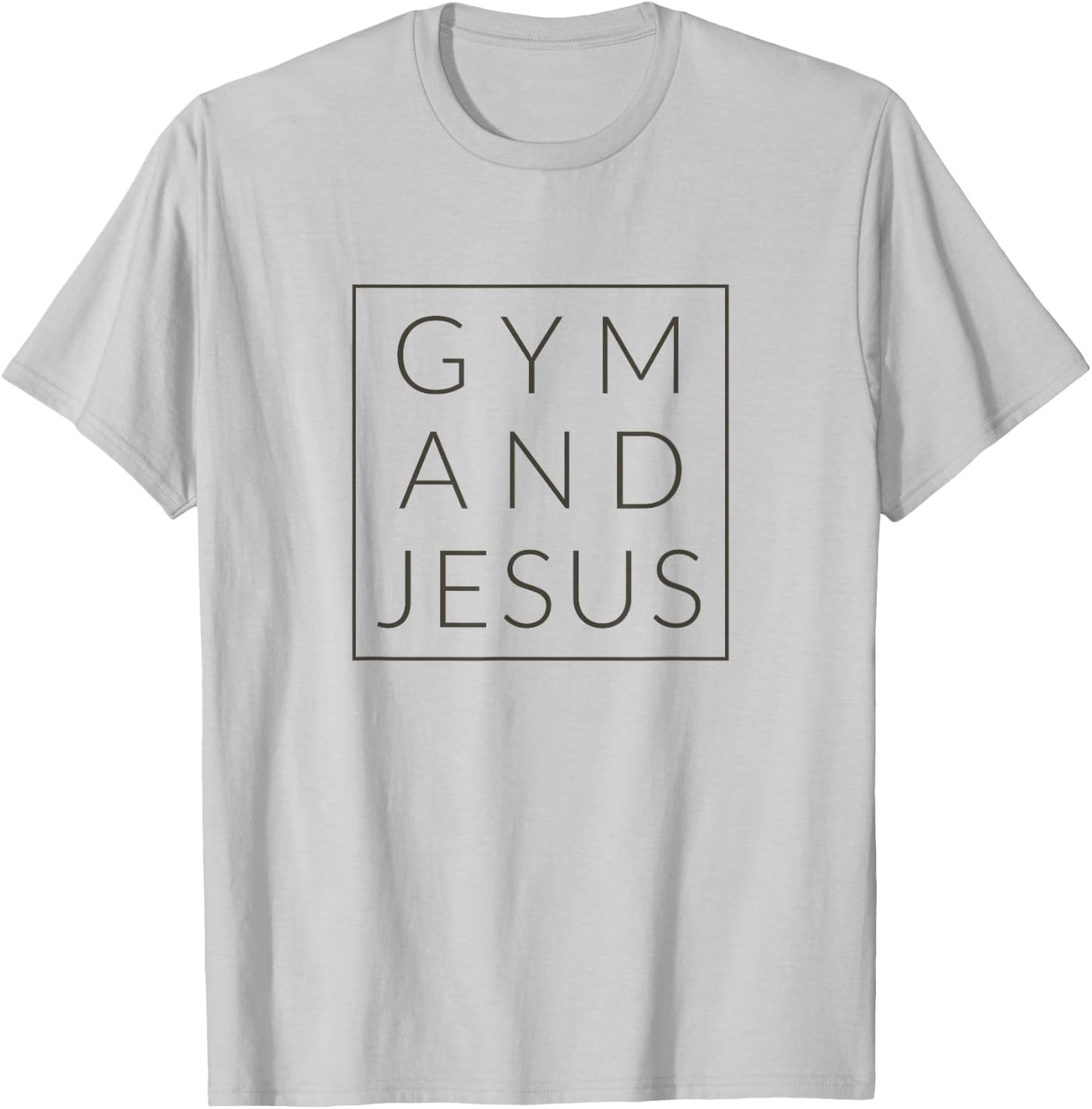 Gym and Jesus, Christian Workout, Fun Modern Fitness T-Shirt - T-Shirt | Ash