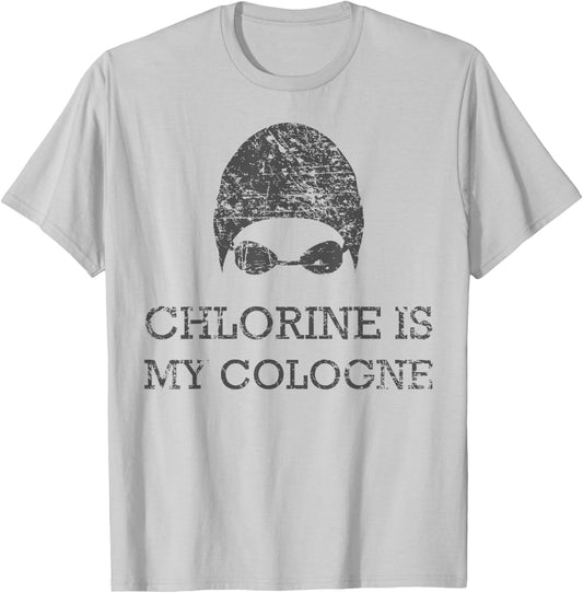 Chlorine is My Cologne Funny Swim Swimming Shirt Gift T-Shirt - T-Shirt | Ash