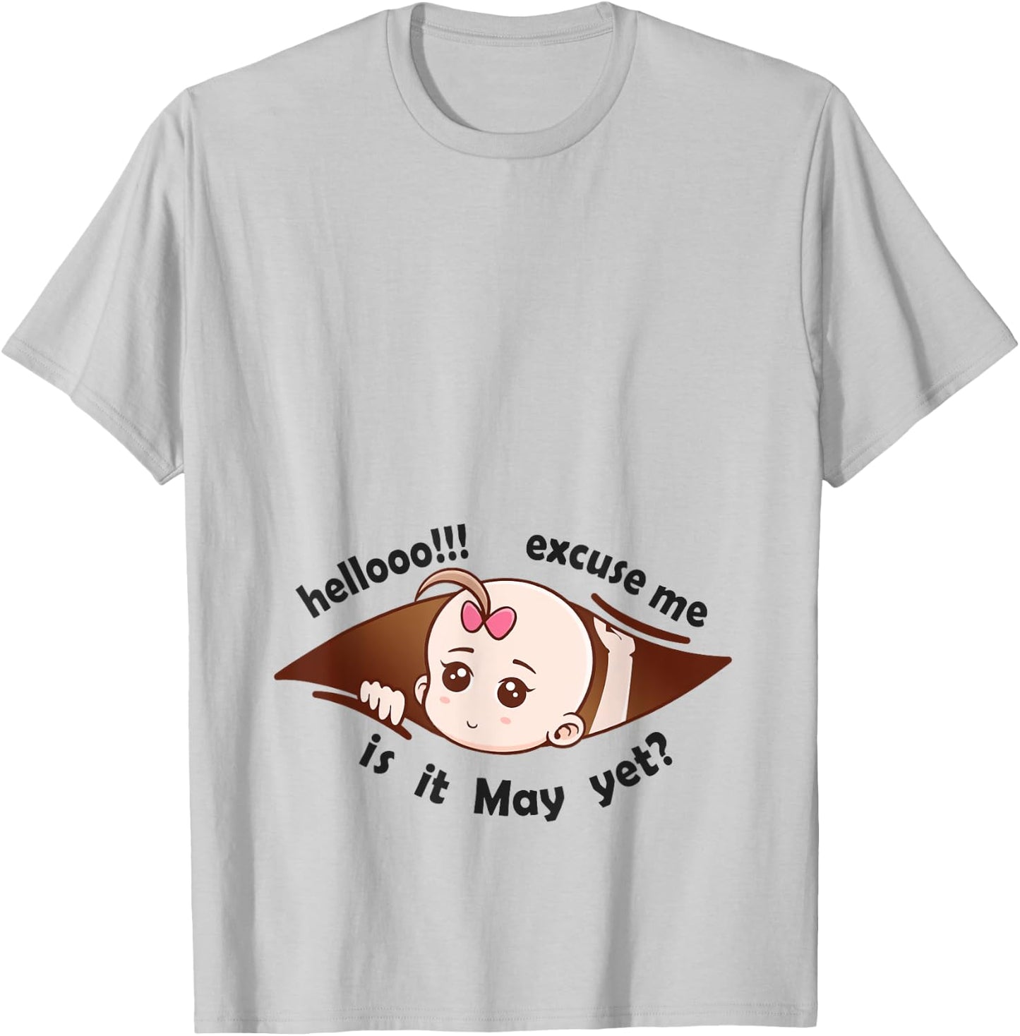 May to be Born Baby Girl Pregnancy Announcement Mother Gift T-Shirt - T-Shirt | Ash