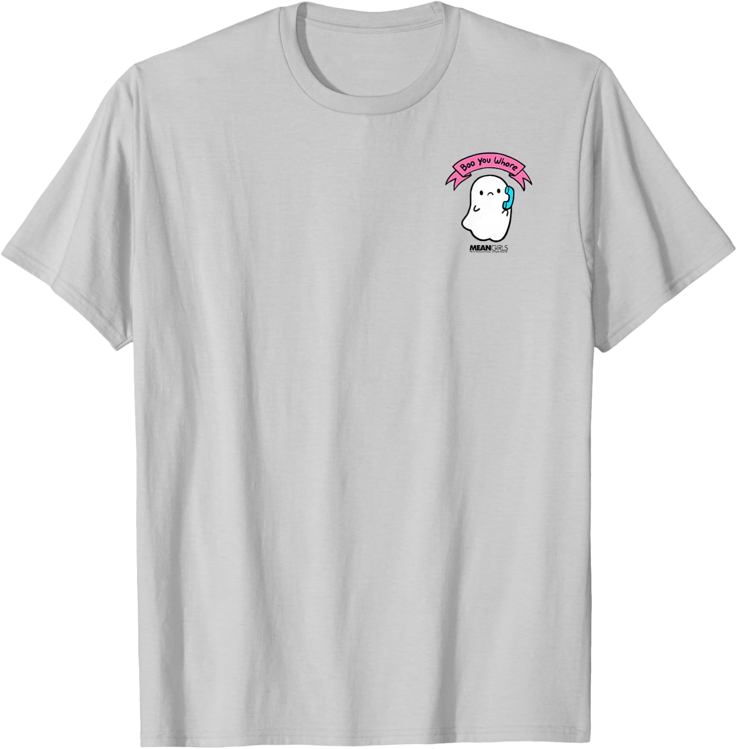 Mean Girls Boo you Whore Mini Ghost Phone Pocket T-Shirt - T-Shirt | Ash