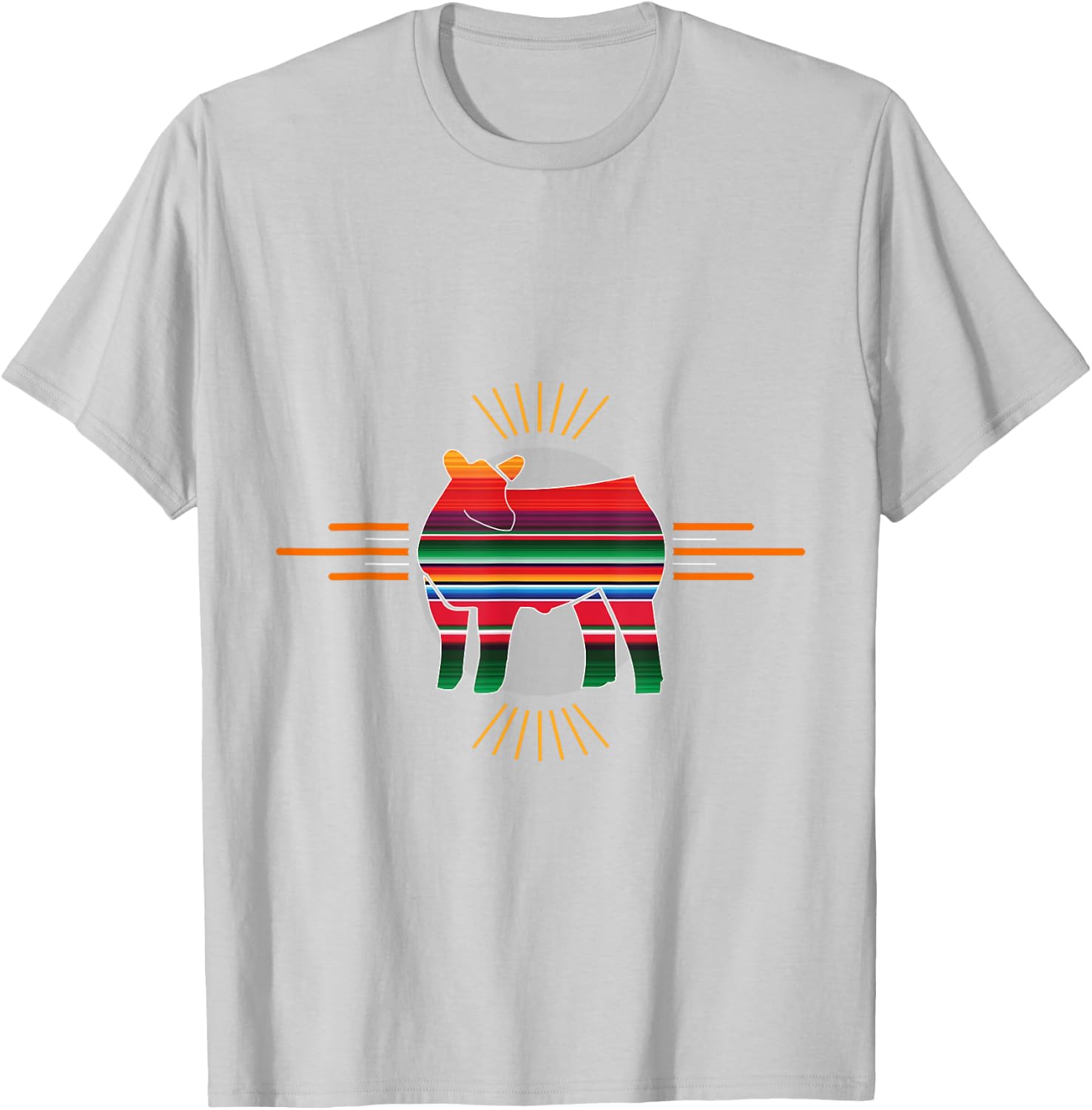 Serape Show Steer Livestock Shirt T-Shirt - T-Shirt | Ash
