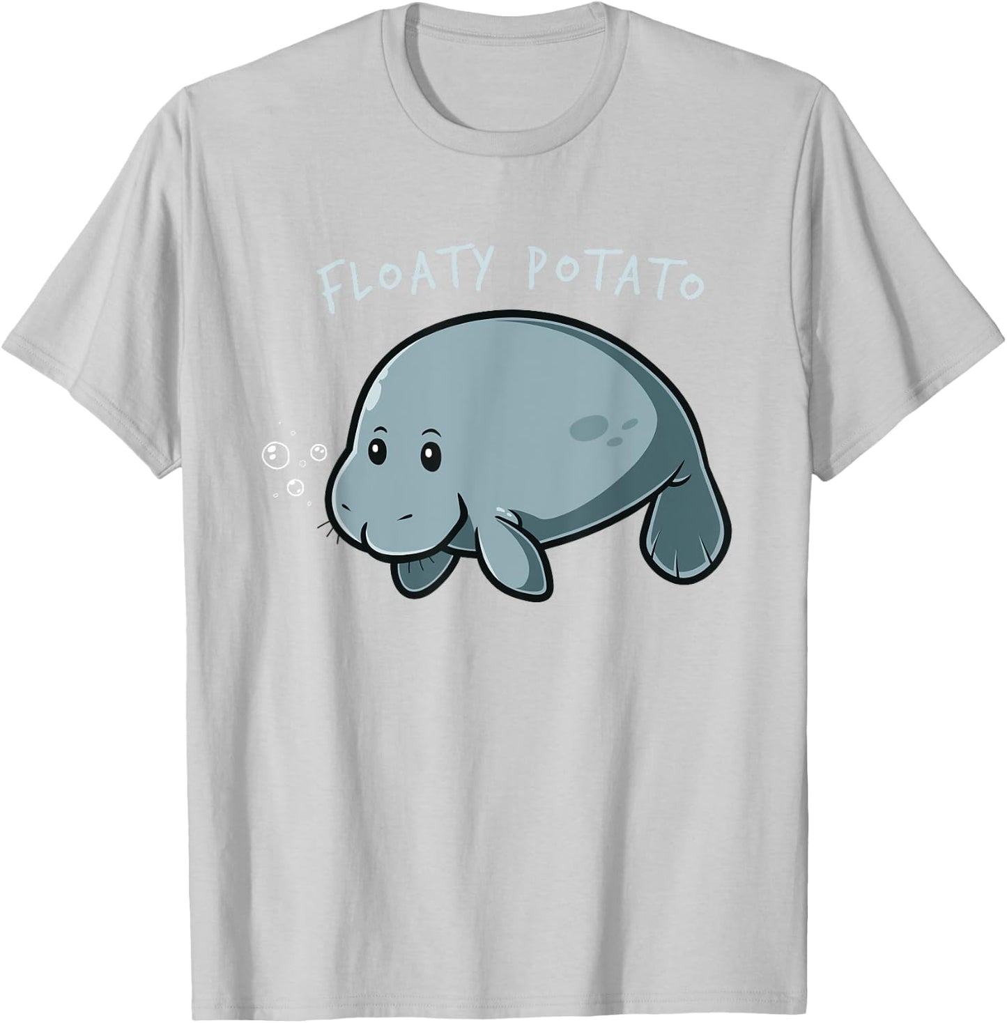 Floaty Potato Funny Manatee Shirt Sea Animal Gift T-Shirt - T-Shirt | Ash