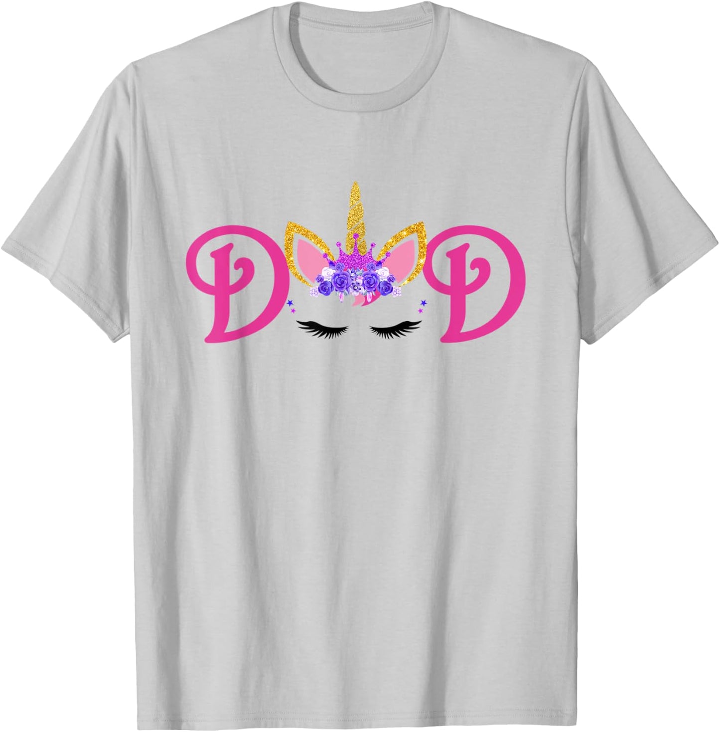 Unicorn Dad Outfit Father of the Unicorn Birthday Daddy T-Shirt - T-Shirt | Ash