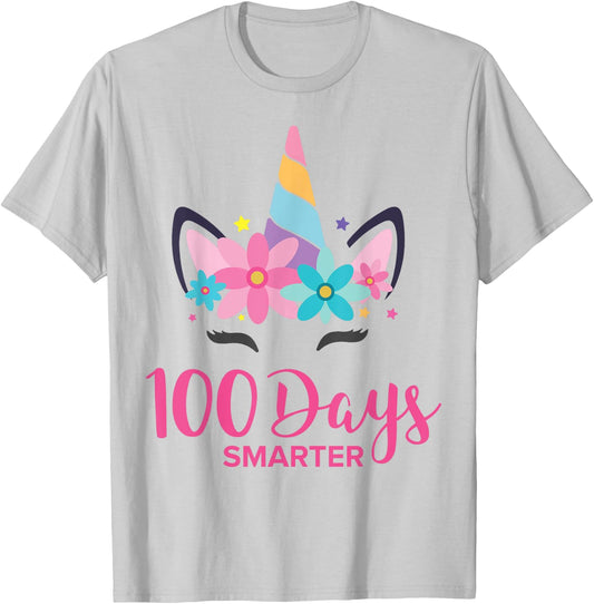 100 Days of School Unicorn Girls Costume T-Shirt - T-Shirt | Ash