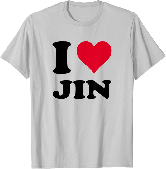 I Love Jin T-Shirt - T-Shirt | Ash