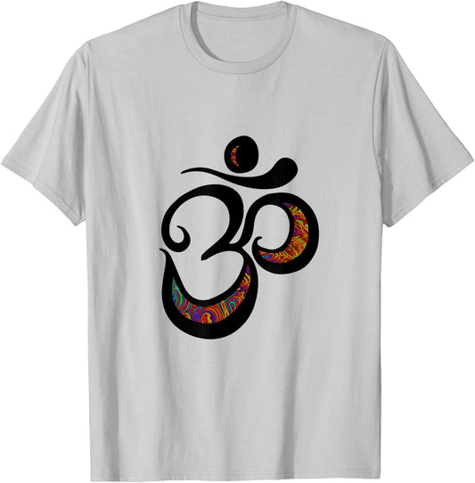 Om Symbol for Meditation and Yoga T-Shirt - T-Shirt | Ash