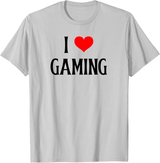 I Love Gaming I Heart Gaming Video Gaming Games Lover T-Shirt - T-Shirt | Ash
